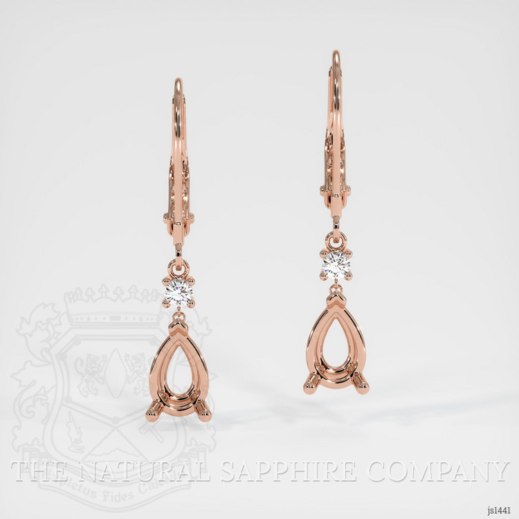 14K Rose Gold Accent Stones Earring Setting