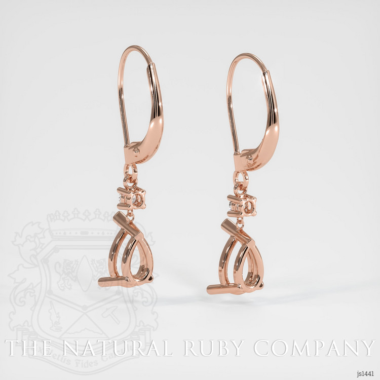 14K Rose Gold Accent Stones Earring Setting