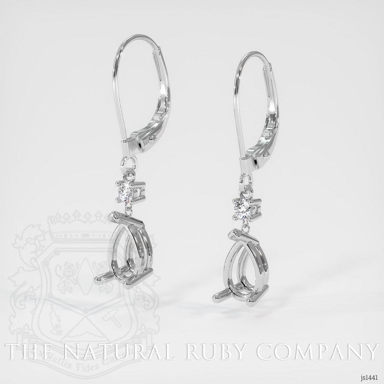 14K White Gold Accent Stones Earring Setting