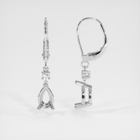 14K White Gold Drops Earring Setting Image