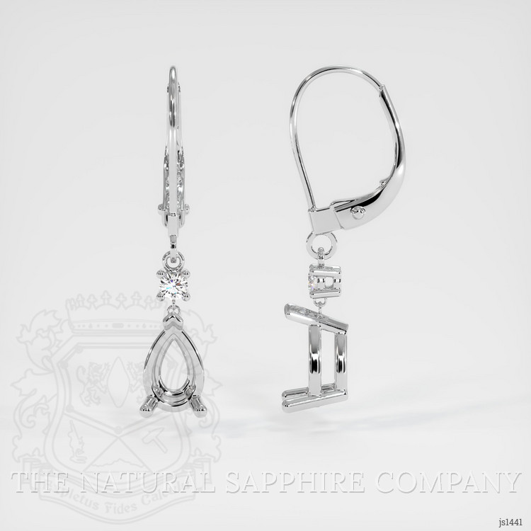 14K White Gold Accent Stones Earring Setting