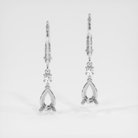 14K White Gold Accent Stones Earring Setting Image