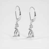 14K White Gold Accent Stones Earring Setting Image