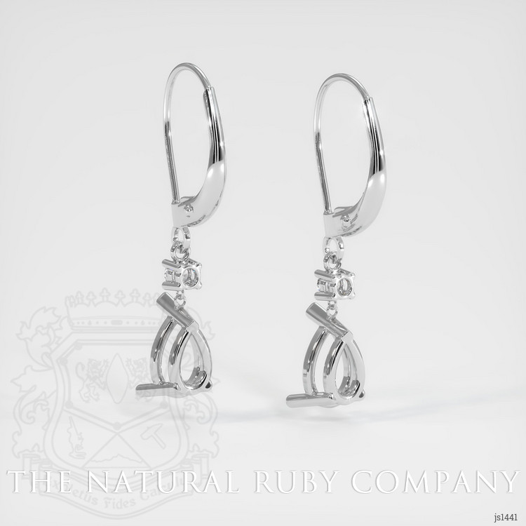 14K White Gold Accent Stones Earring Setting