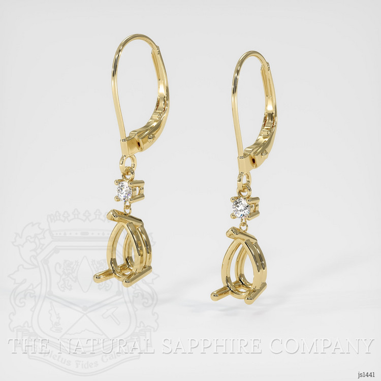 14K Yellow Gold Accent Stones Earring Setting
