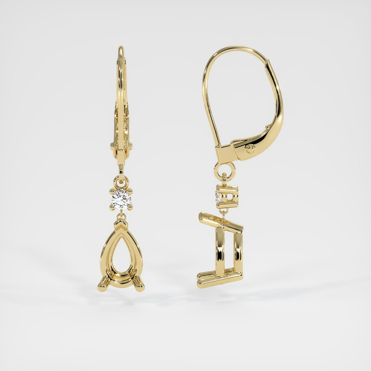 14K Yellow Gold Accent Stones Earring Setting