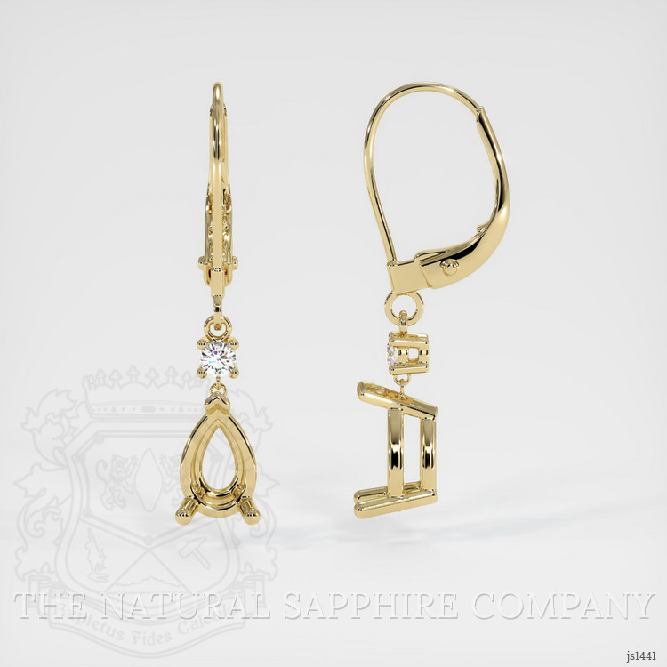 14K Yellow Gold Accent Stones Earring Setting