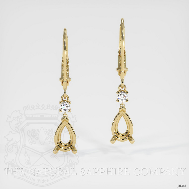 14K Yellow Gold Accent Stones Earring Setting