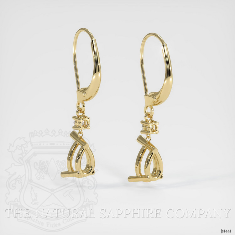 14K Yellow Gold Accent Stones Earring Setting