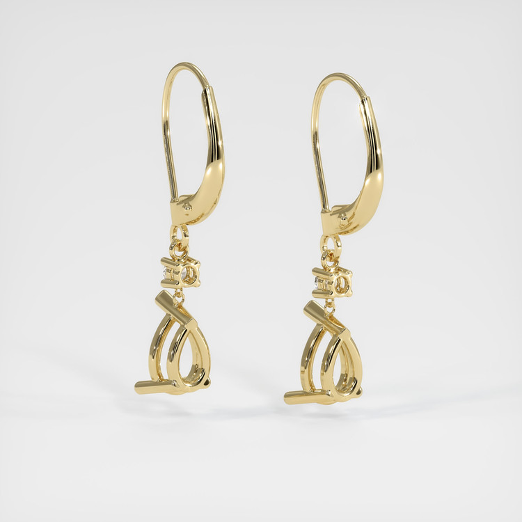 14K Yellow Gold Accent Stones Earring Setting