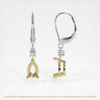 14K Yellow & White Accent Stones Earring Setting Image