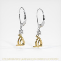 14K Yellow & White Accent Stones Earring Setting Image