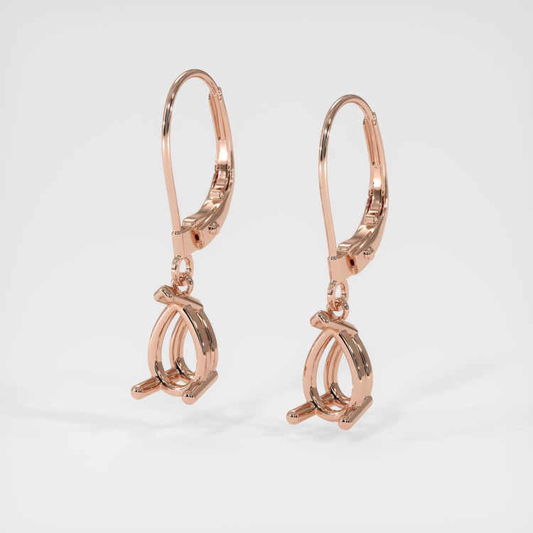 14K Rose Gold Drops Earring Setting