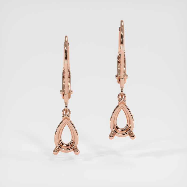 14K Rose Gold Drops Earring Setting