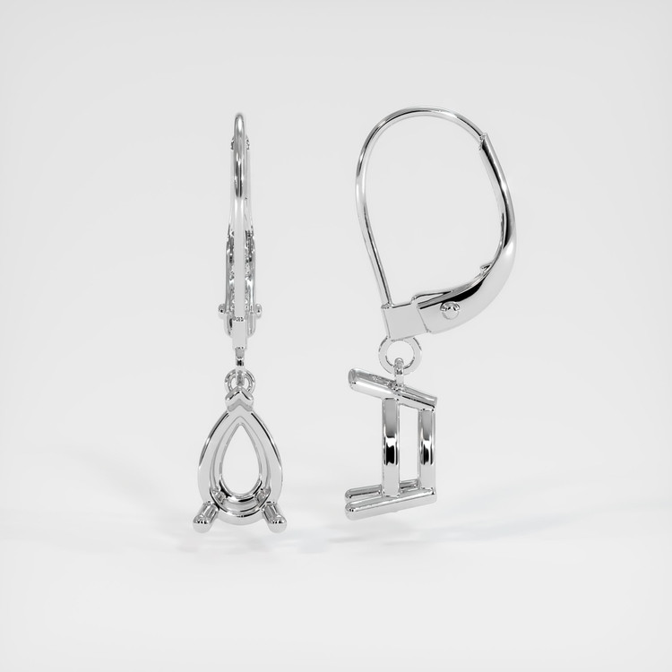 14K White Gold Drops Earring Setting