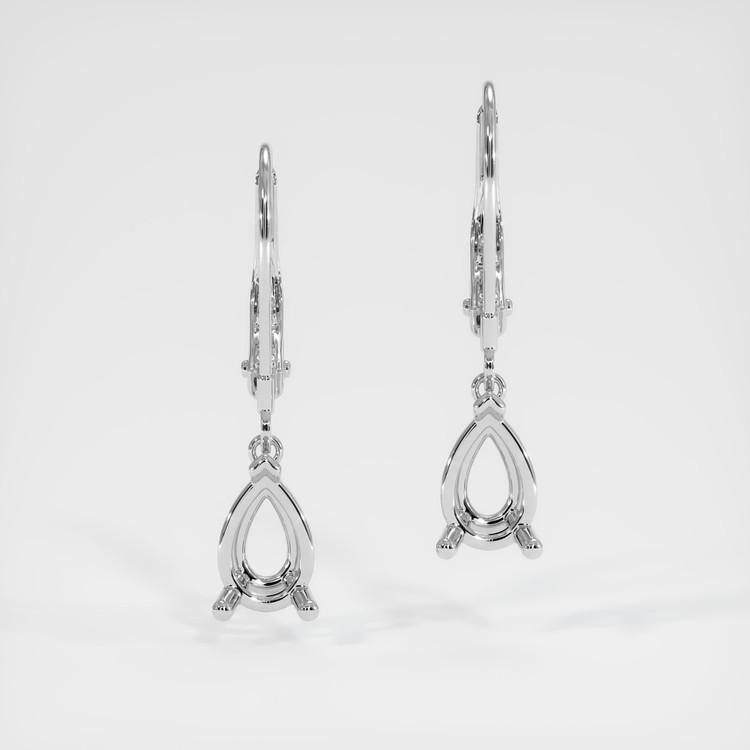 14K White Gold Drops Earring Setting