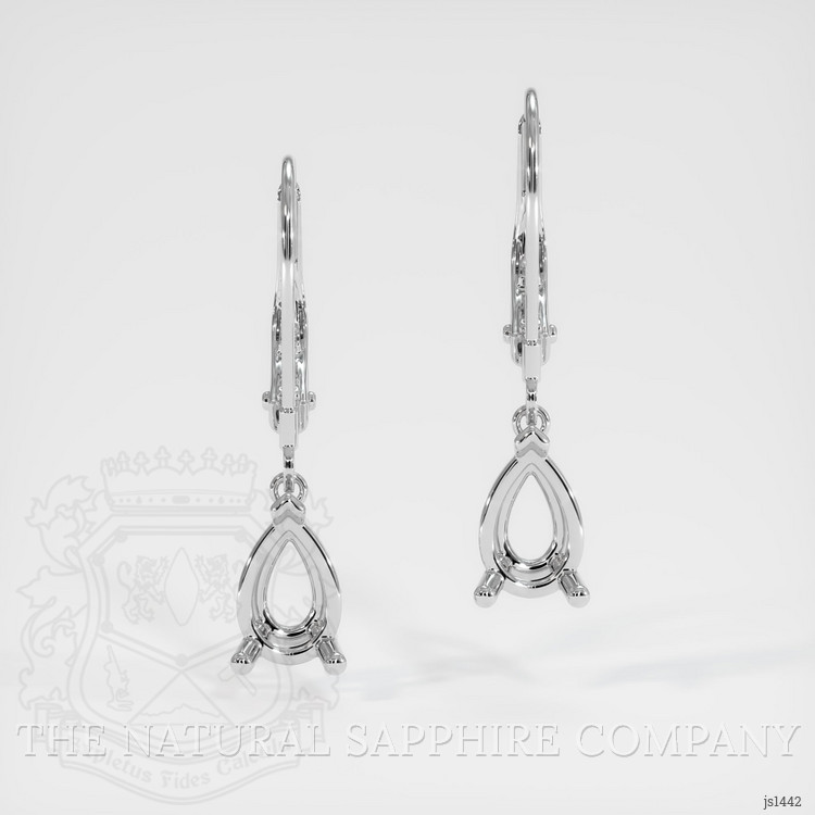 14K White Gold Drops Earring Setting