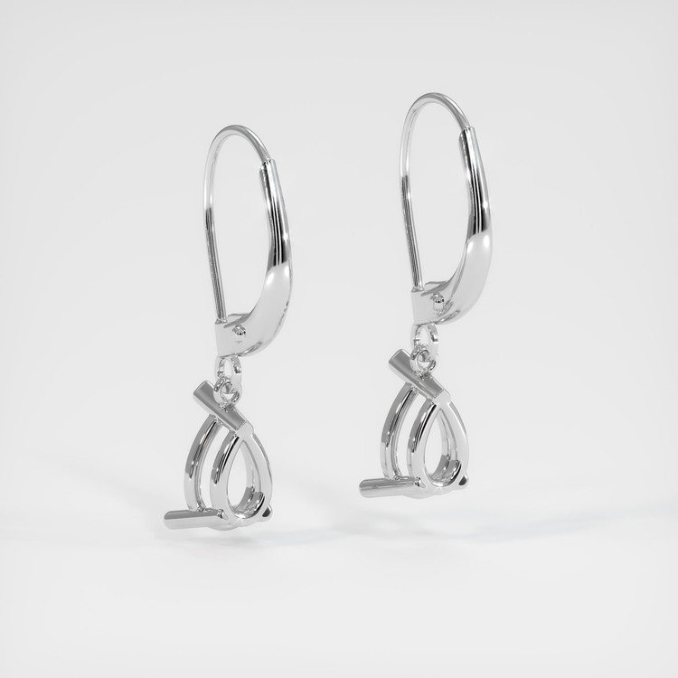 14K White Gold Drops Earring Setting