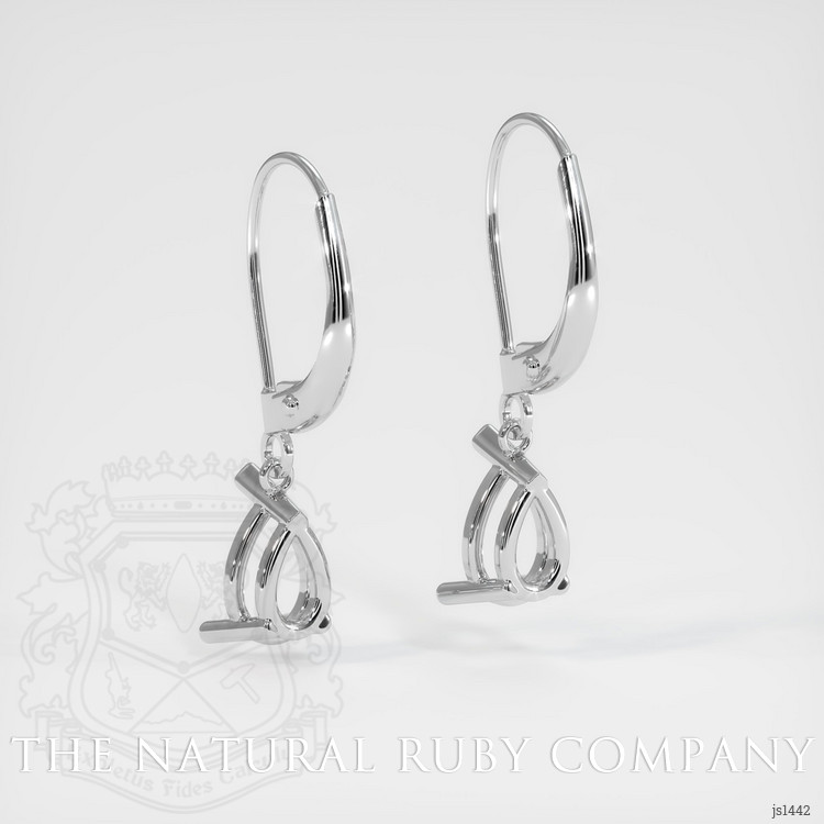 14K White Gold Drops Earring Setting