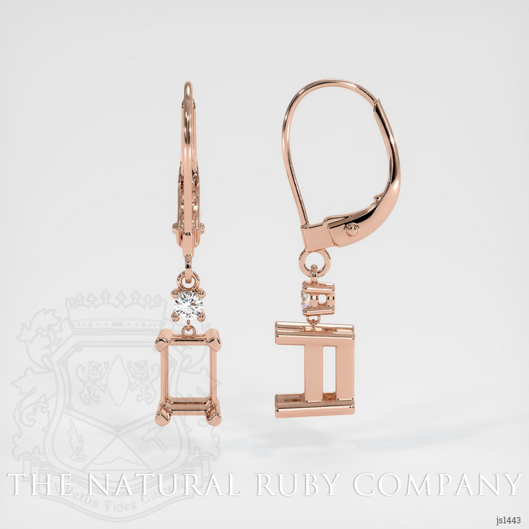 14K Rose Gold Accent Stones Earring Setting