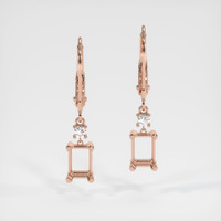 14K Rose Gold Accent Stones Earring Setting Image