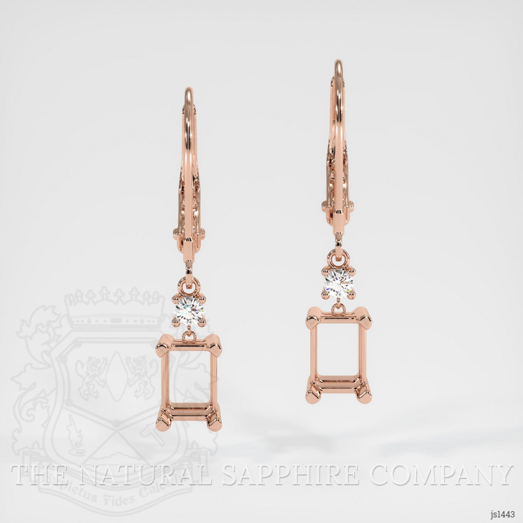 14K Rose Gold Accent Stones Earring Setting