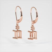 14K Rose Gold Accent Stones Earring Setting Image