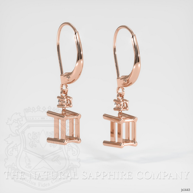 14K Rose Gold Accent Stones Earring Setting