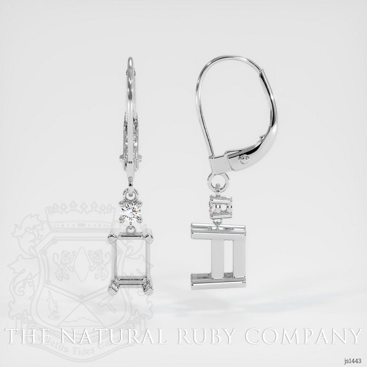 14K White Gold Accent Stones Earring Setting