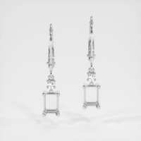 14K White Gold Accent Stones Earring Setting Image