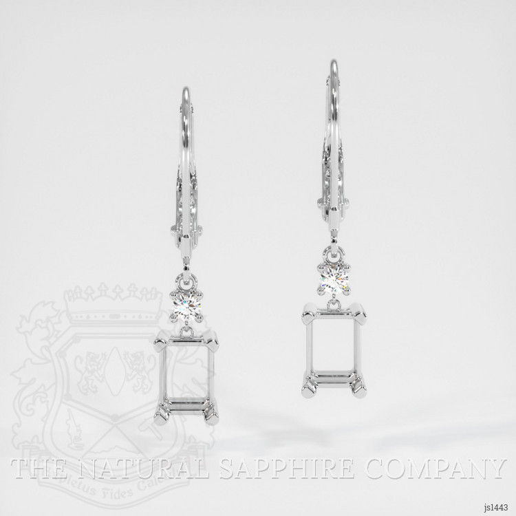 14K White Gold Accent Stones Earring Setting