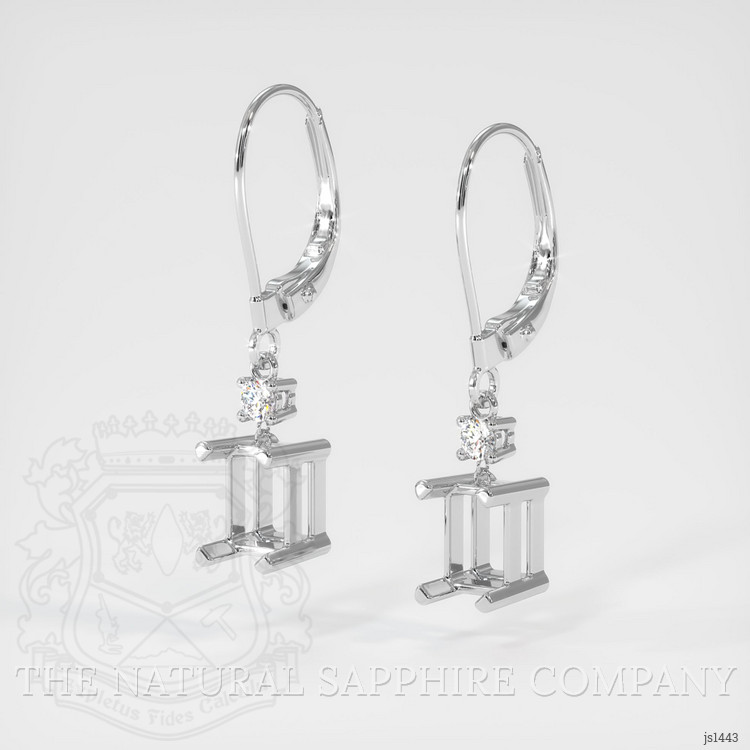 14K White Gold Accent Stones Earring Setting