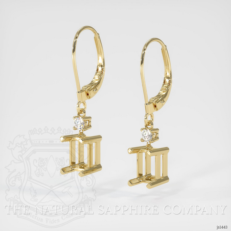 14K Yellow Gold Accent Stones Earring Setting