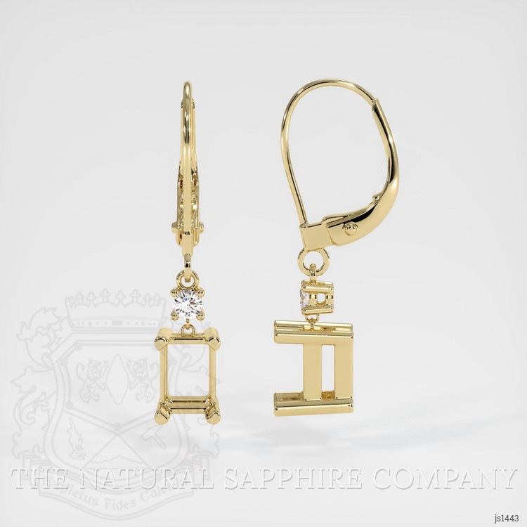 14K Yellow Gold Accent Stones Earring Setting