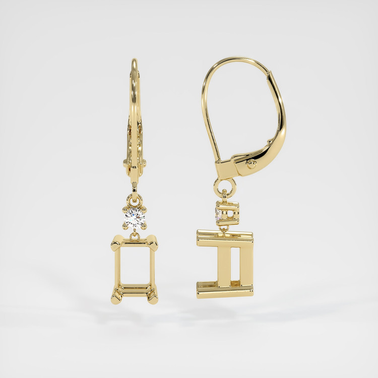 14K Yellow Gold Accent Stones Earring Setting