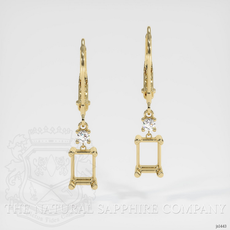 14K Yellow Gold Accent Stones Earring Setting