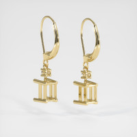14K Yellow Gold Accent Stones Earring Setting Image