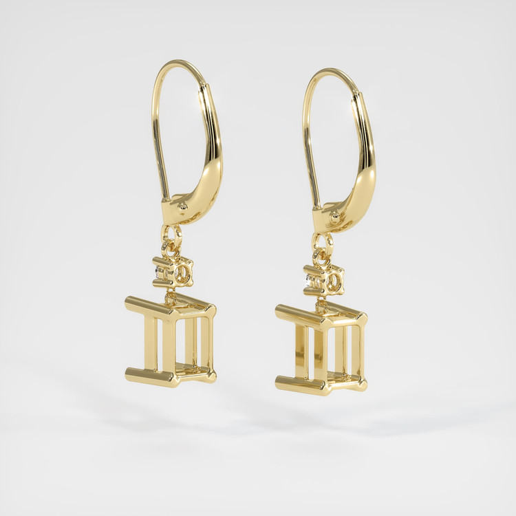 14K Yellow Gold Accent Stones Earring Setting