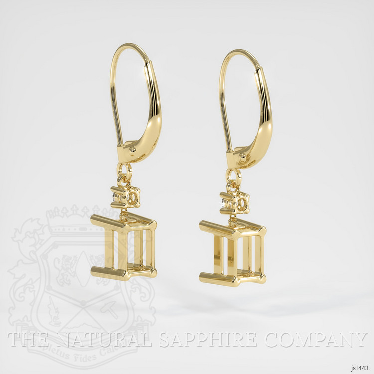 14K Yellow Gold Accent Stones Earring Setting