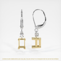14K Yellow & White Accent Stones Earring Setting Image