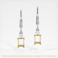 14K Yellow & White Accent Stones Earring Setting Image