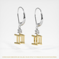 14K Yellow & White Accent Stones Earring Setting Image