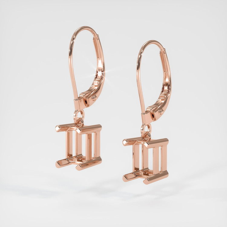 14K Rose Gold Drops Earring Setting