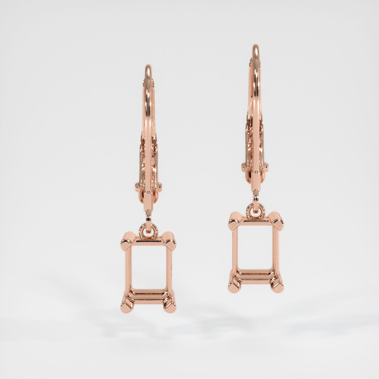 14K Rose Gold Drops Earring Setting