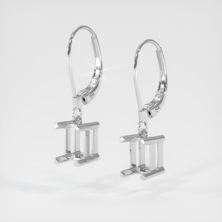 14K White Gold Drops Earring Setting