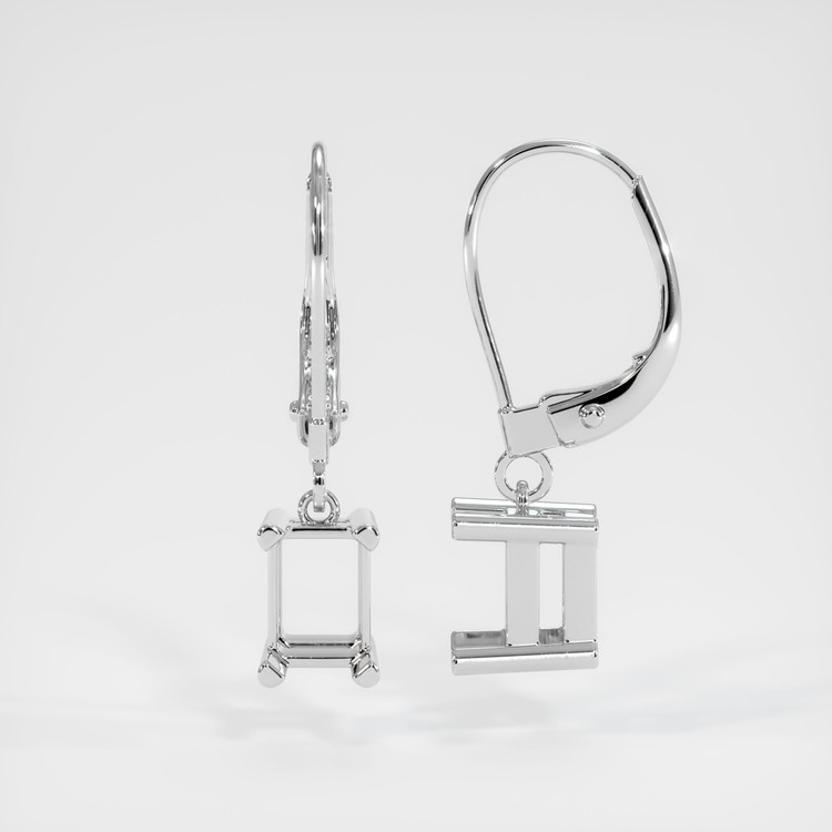 14K White Gold Drops Earring Setting