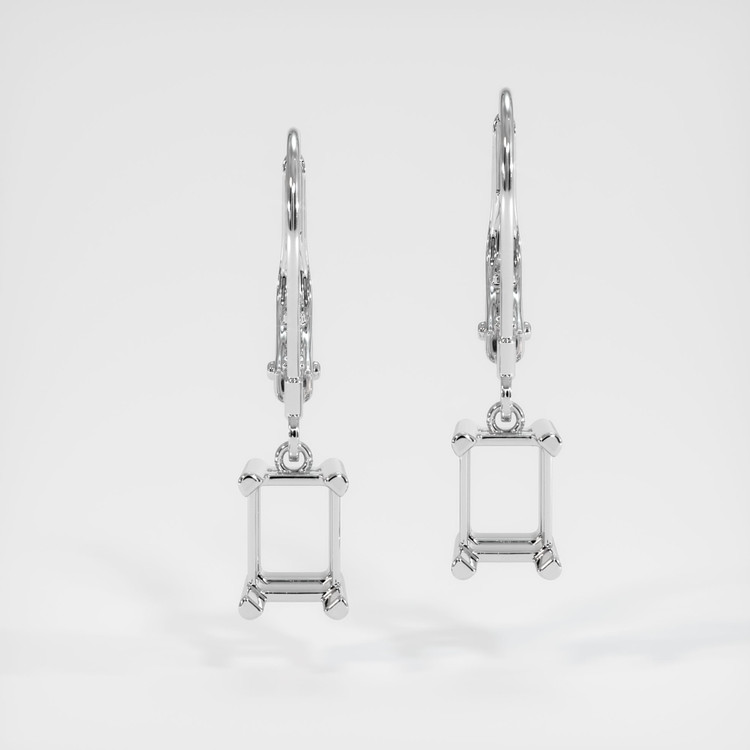 14K White Gold Drops Earring Setting