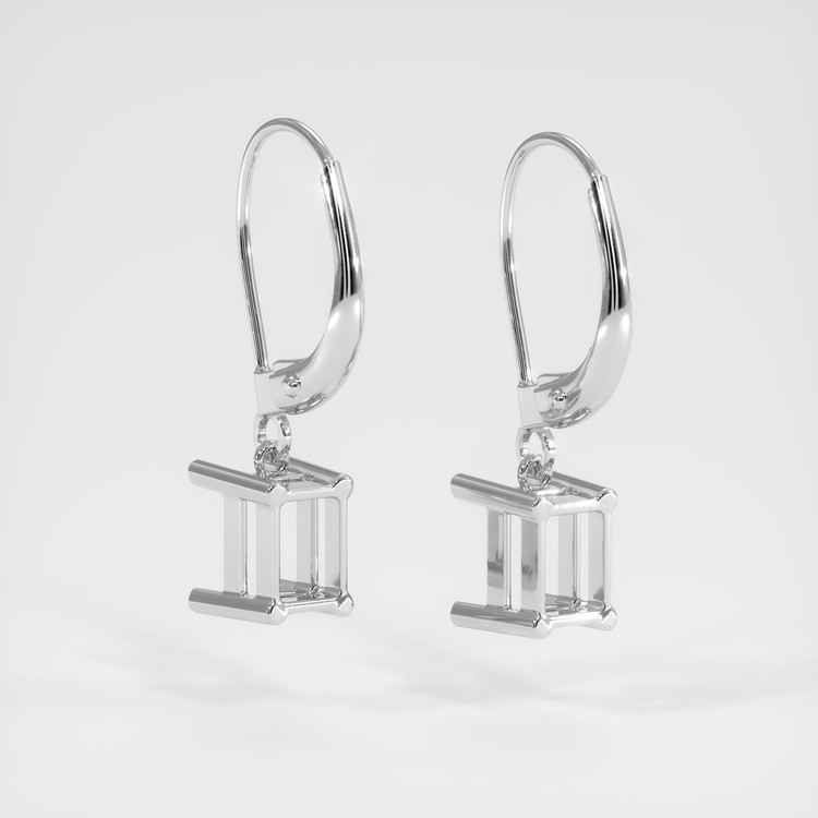 14K White Gold Drops Earring Setting