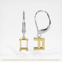 14K Yellow & White Drops Earring Setting Image