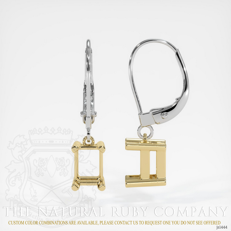 14K Yellow & White Drops Earring Setting